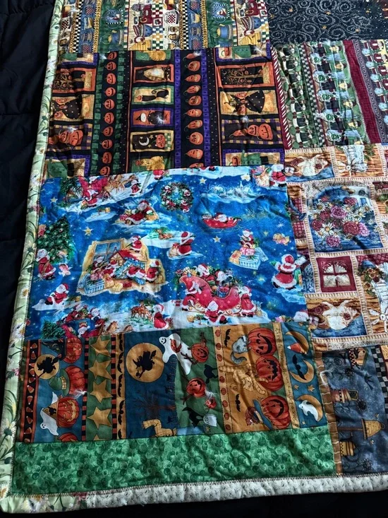 Adorable Patchwork Quilted Throw Blanket w/ Care Bear, Paddington Bear - Picture 9 of 15